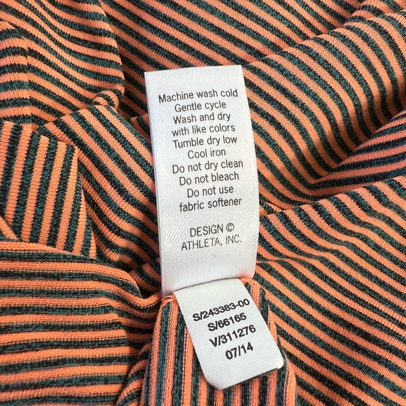 Athleta Long Sleeve Knit Athletic Top Orange and Blue Stripe, size Small - Picture 7 of 8